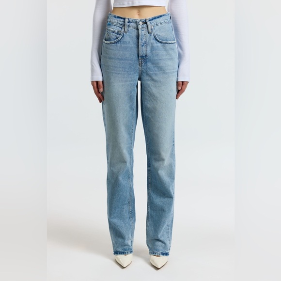 COTTON CITIZEN Distressed Kate Jeans straight leg Long Inseam 25 - Picture 1 of 14
